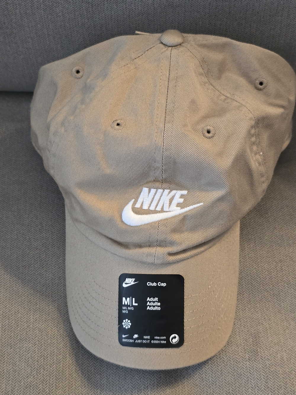 NWT Nike Tan Baseball Cap with White Swoosh